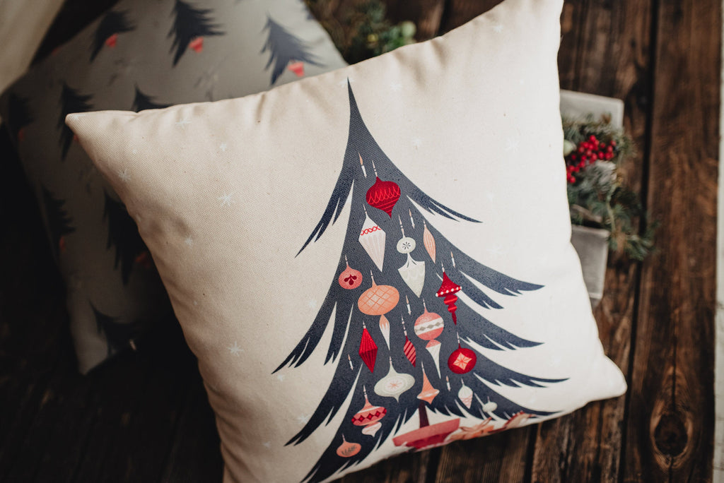 Buy Nordic Christmas Tree Throw Pillow Cover by UniikPillows