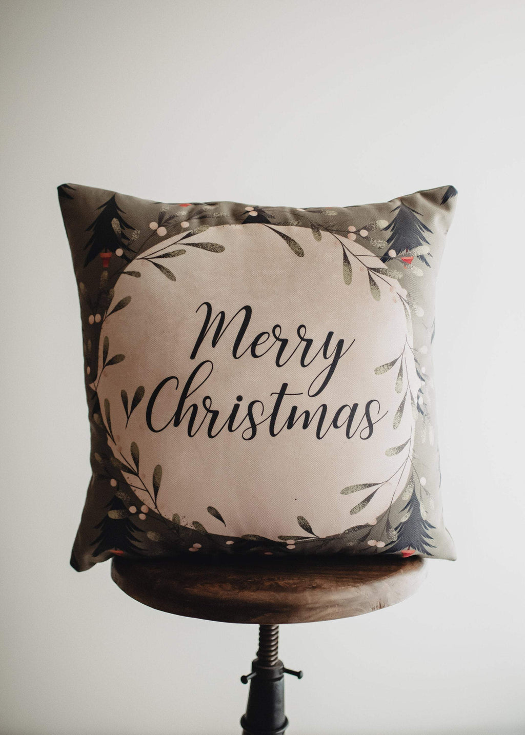 Buy Beige Merry Christmas Throw Pillow Cover by UniikPillows