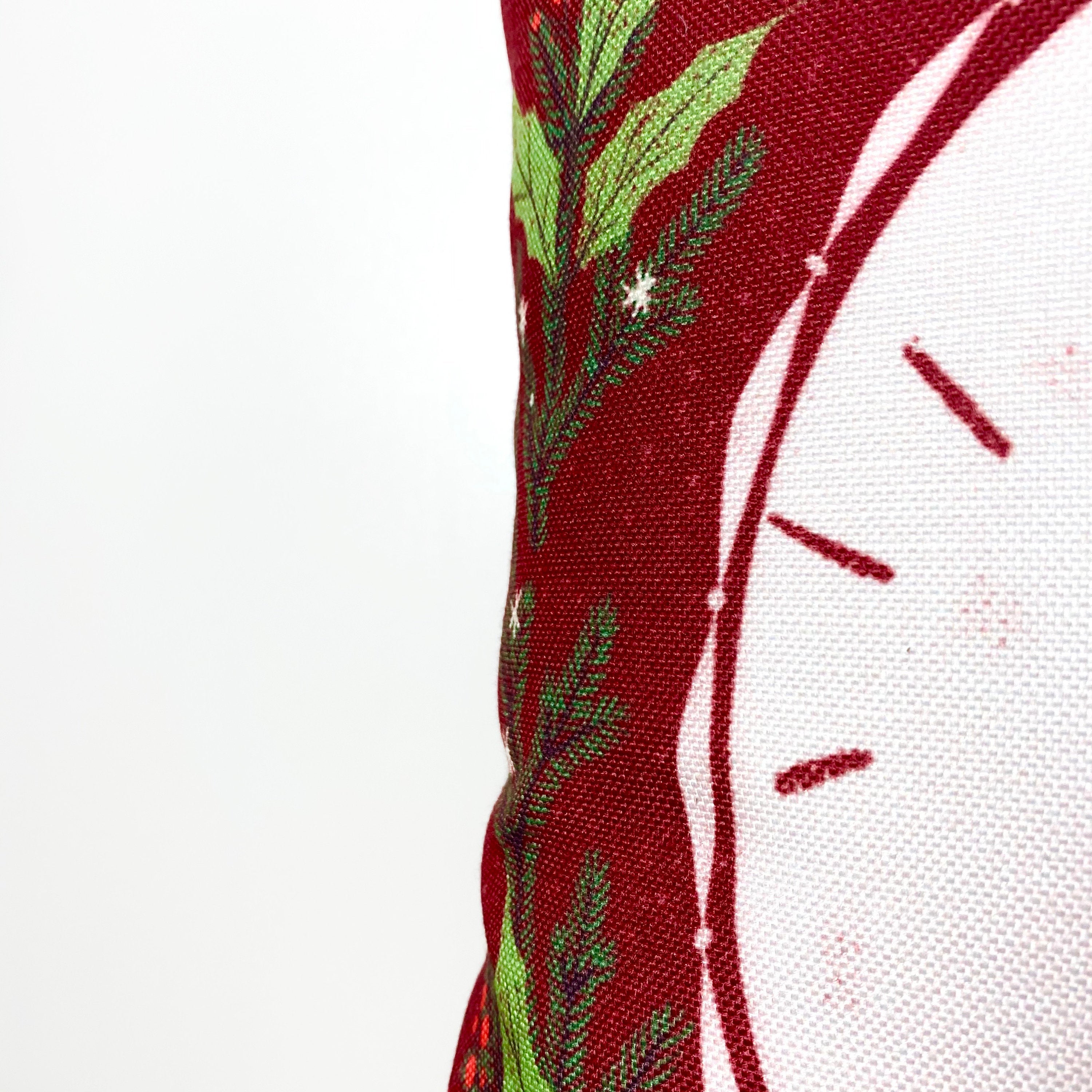 Buy Red Happy Holiday Wreath Throw Pillow Cover by UniikPillows