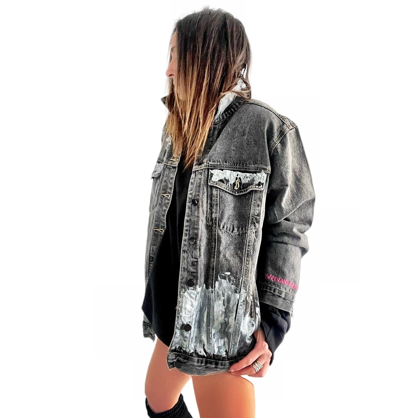 Buy Beyond Silver' Denim Jacket by Wren + Glory