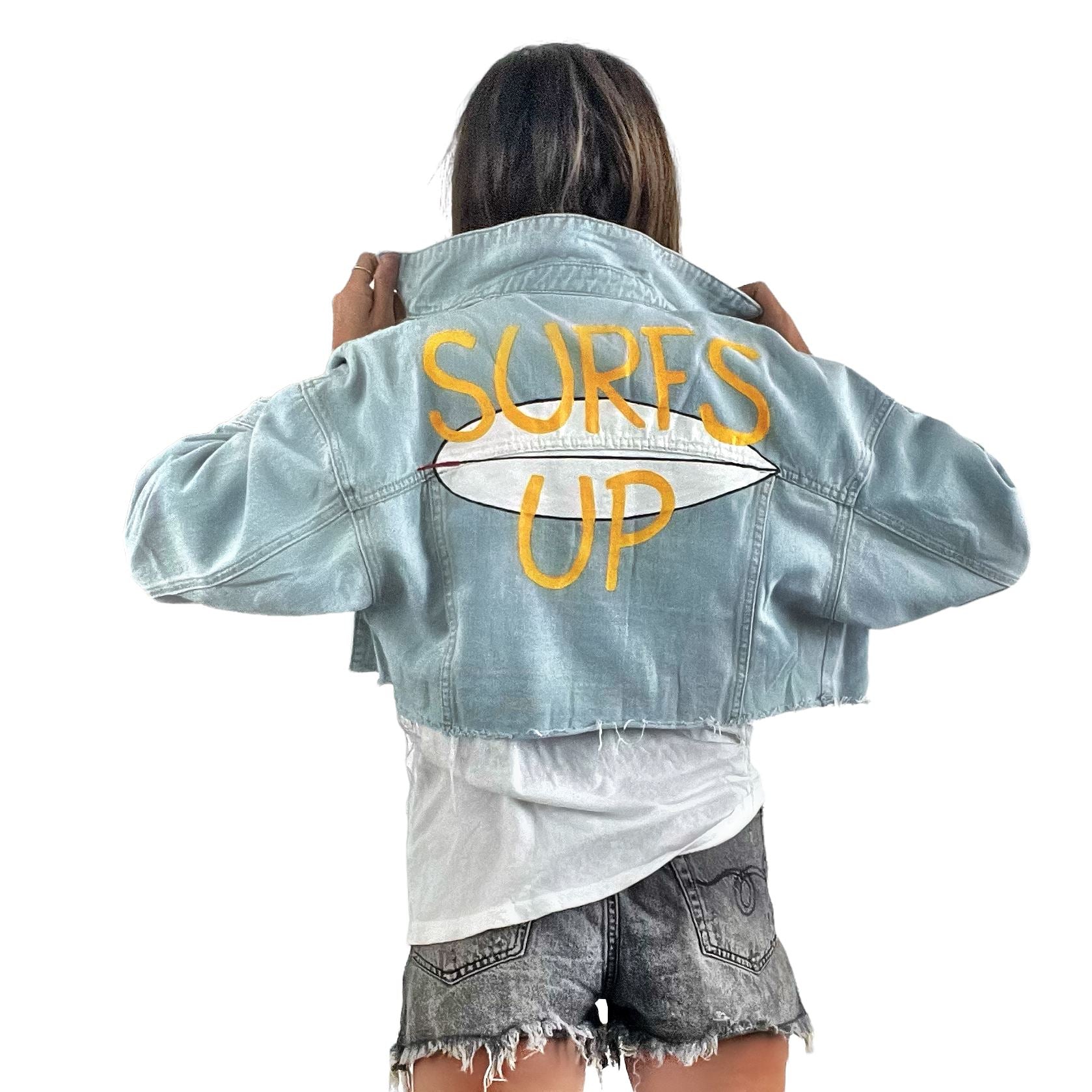 Buy Surfs Up' Denim Jacket by Wren + Glory
