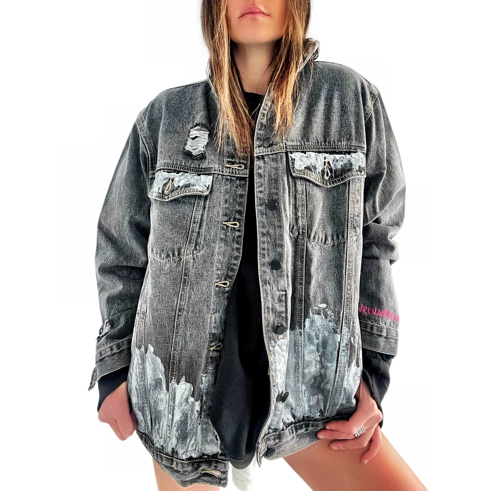 Buy Beyond Silver' Denim Jacket by Wren + Glory