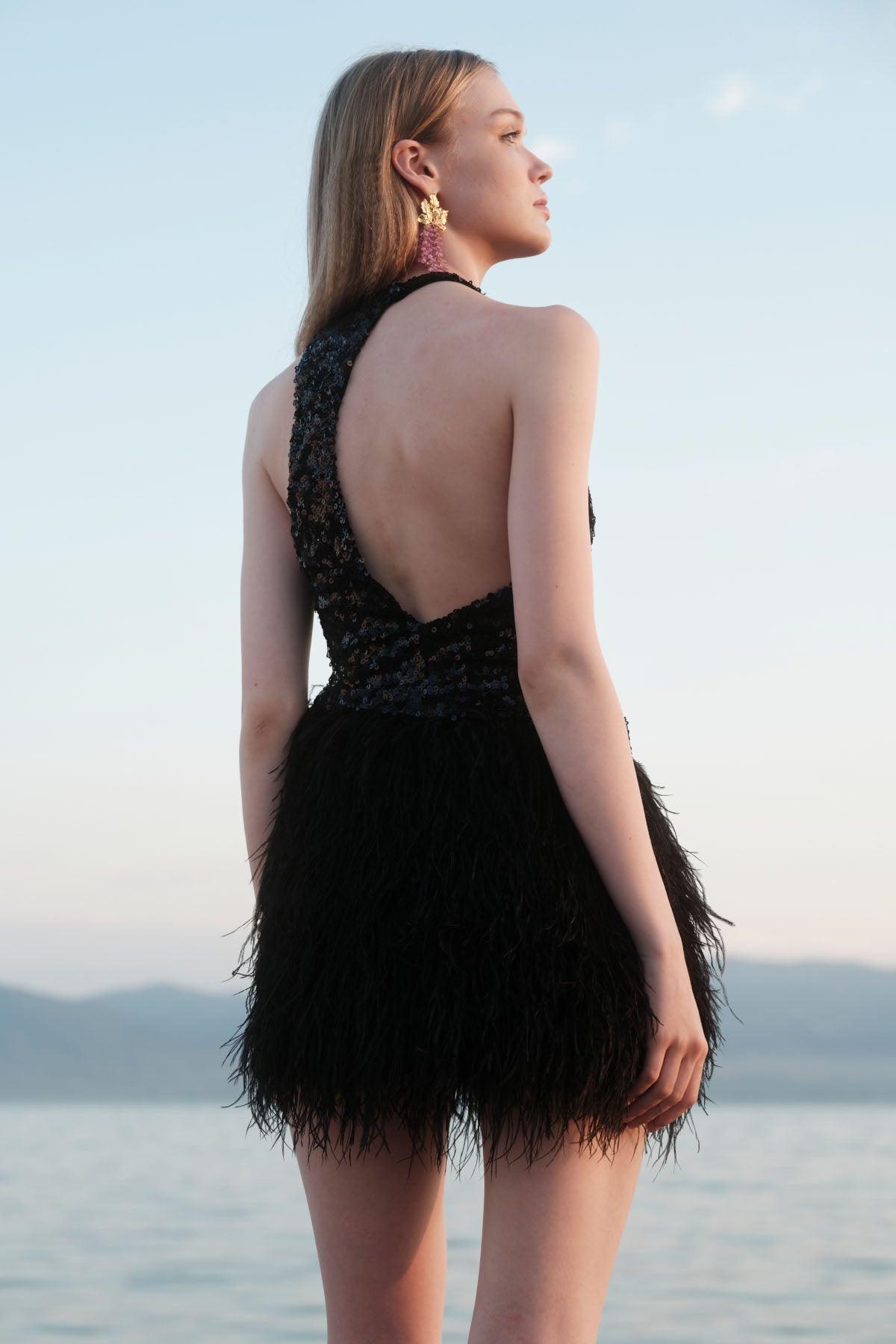 Buy Lady Bird Feathered Dress by Ladiesse