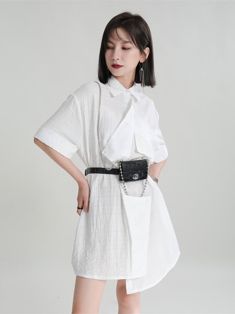 Haruki Contrast Dress - White