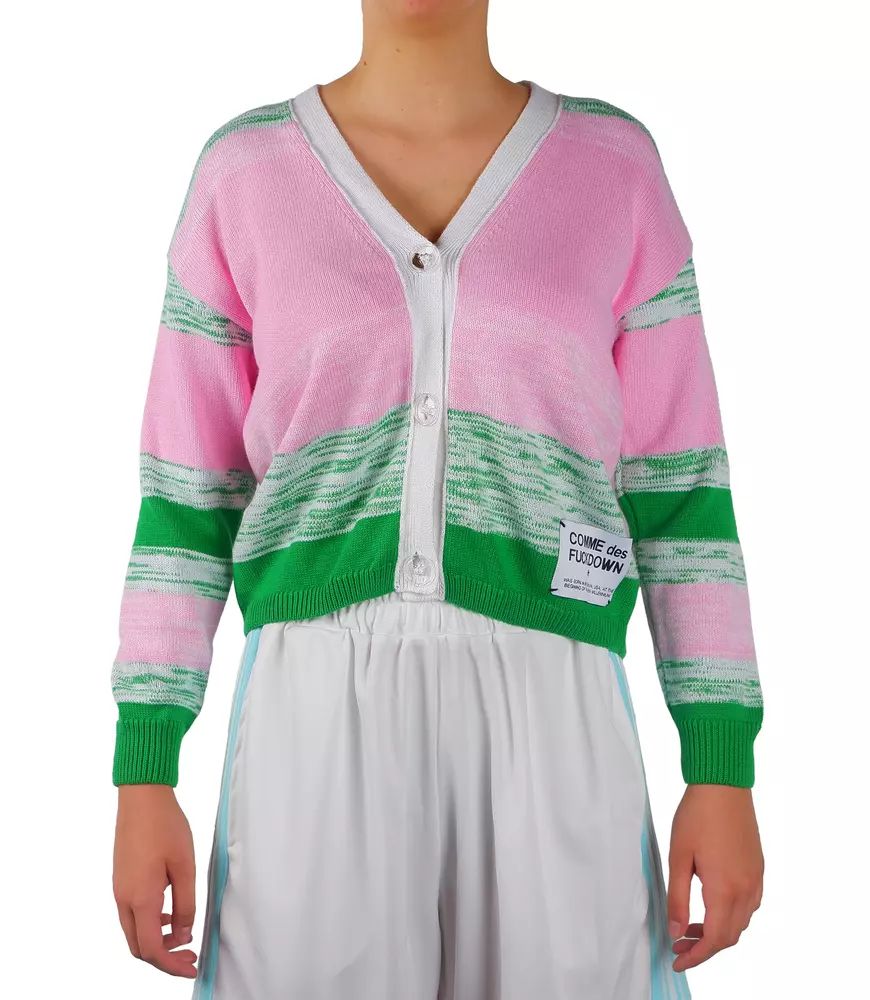 Chic V-Neck Button-Up Cardigan in Pink