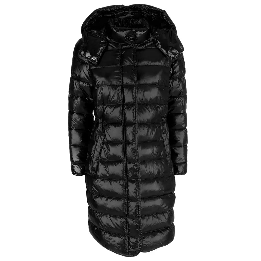 Chic Long Down Jacket with Hood for Women