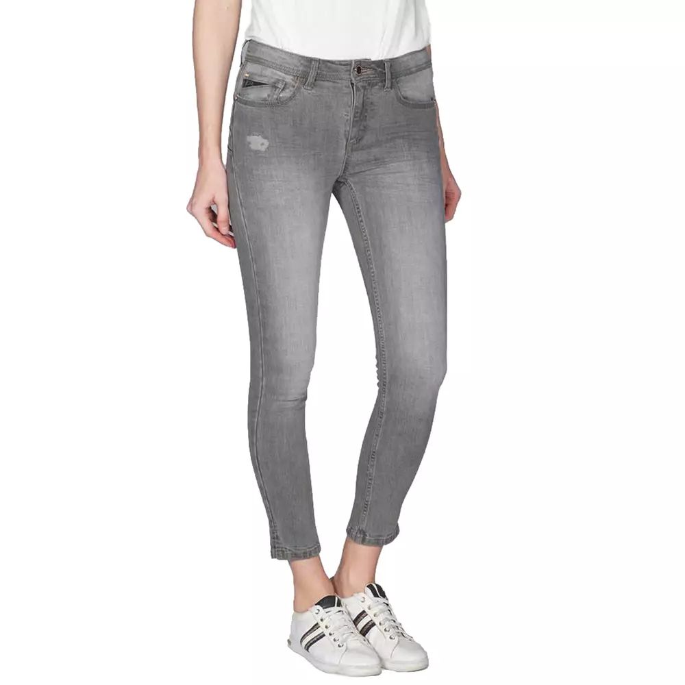 Chic Gray Push-Up Jeggings for Effortless Style
