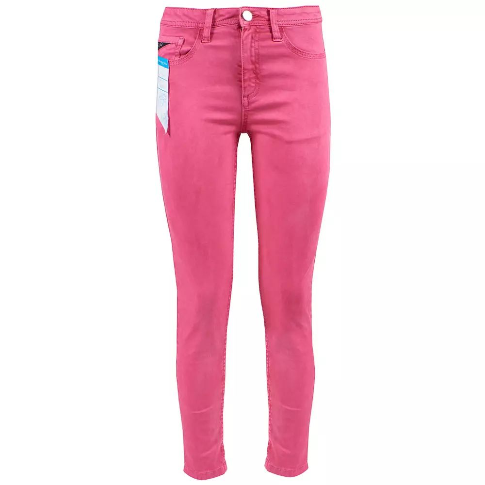Chic Fuchsia Skinny Jeans with Mini Ankle Slits