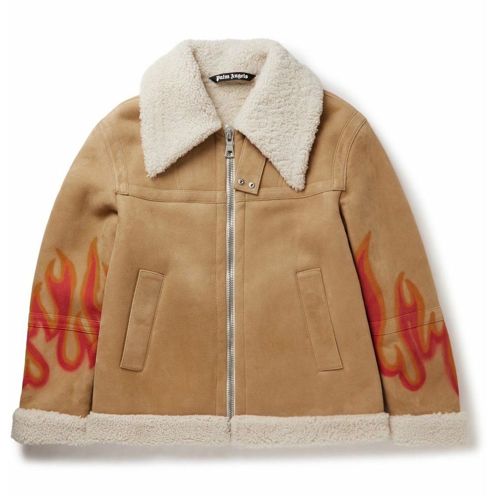 Flame Accent Shearling Jacket