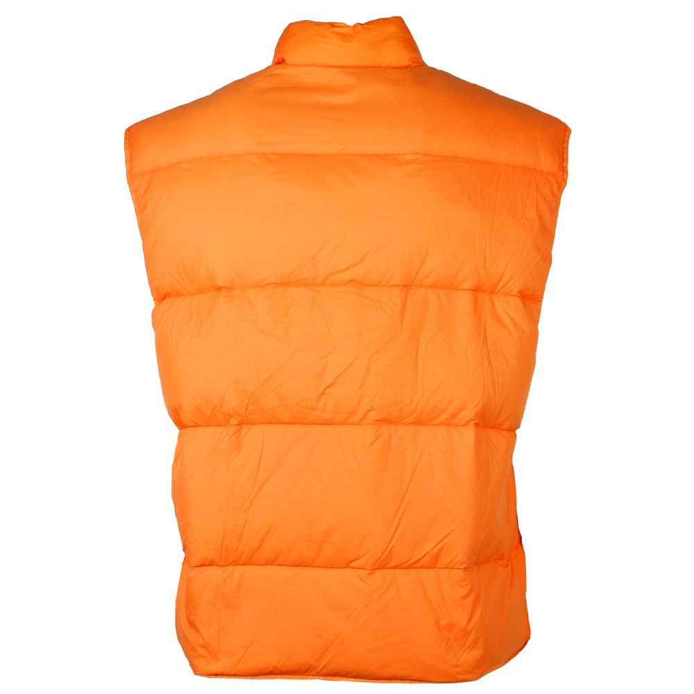 Elegant Duck Down Padded Nylon Vest in Orange