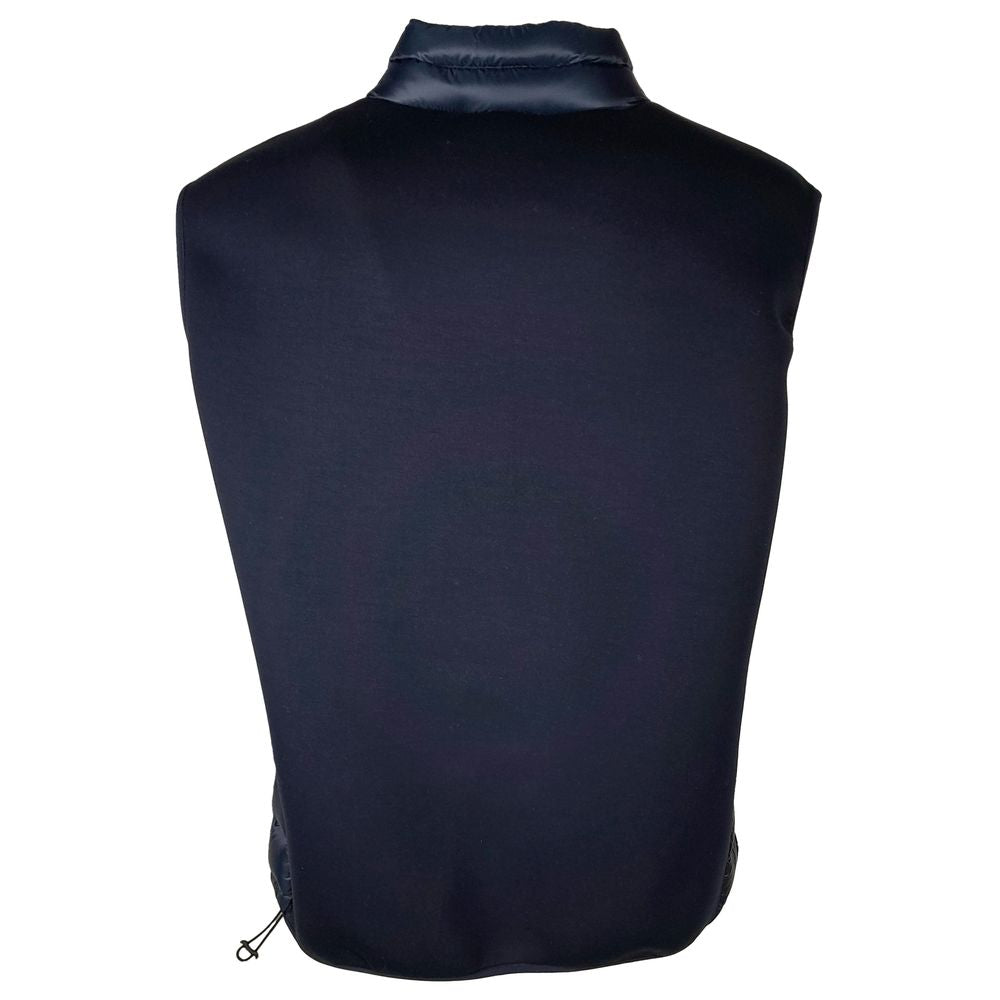 Elegant Dark Blue Nylon Puffer Vest