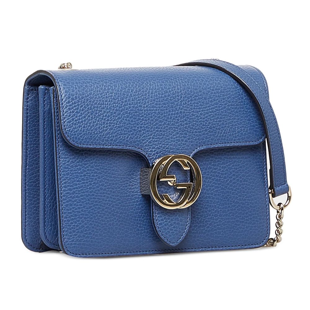 Elegant Cobalt Blue Calfskin Shoulder Bag