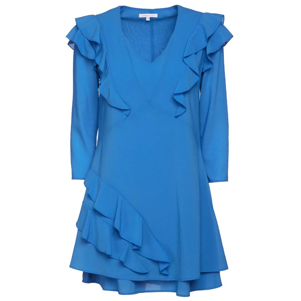 Elegant Light Blue Ruffled Mini Dress