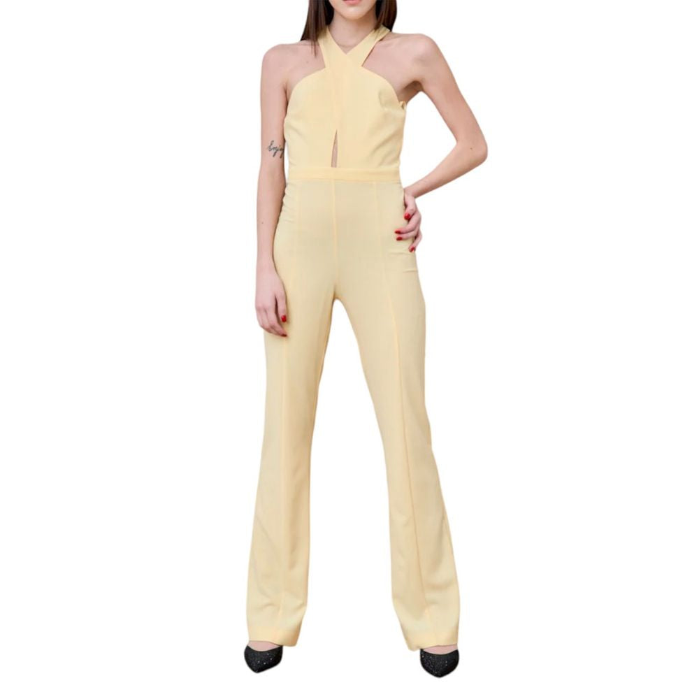 Radiant Canary Yellow Stretch Jumpsuit Dress