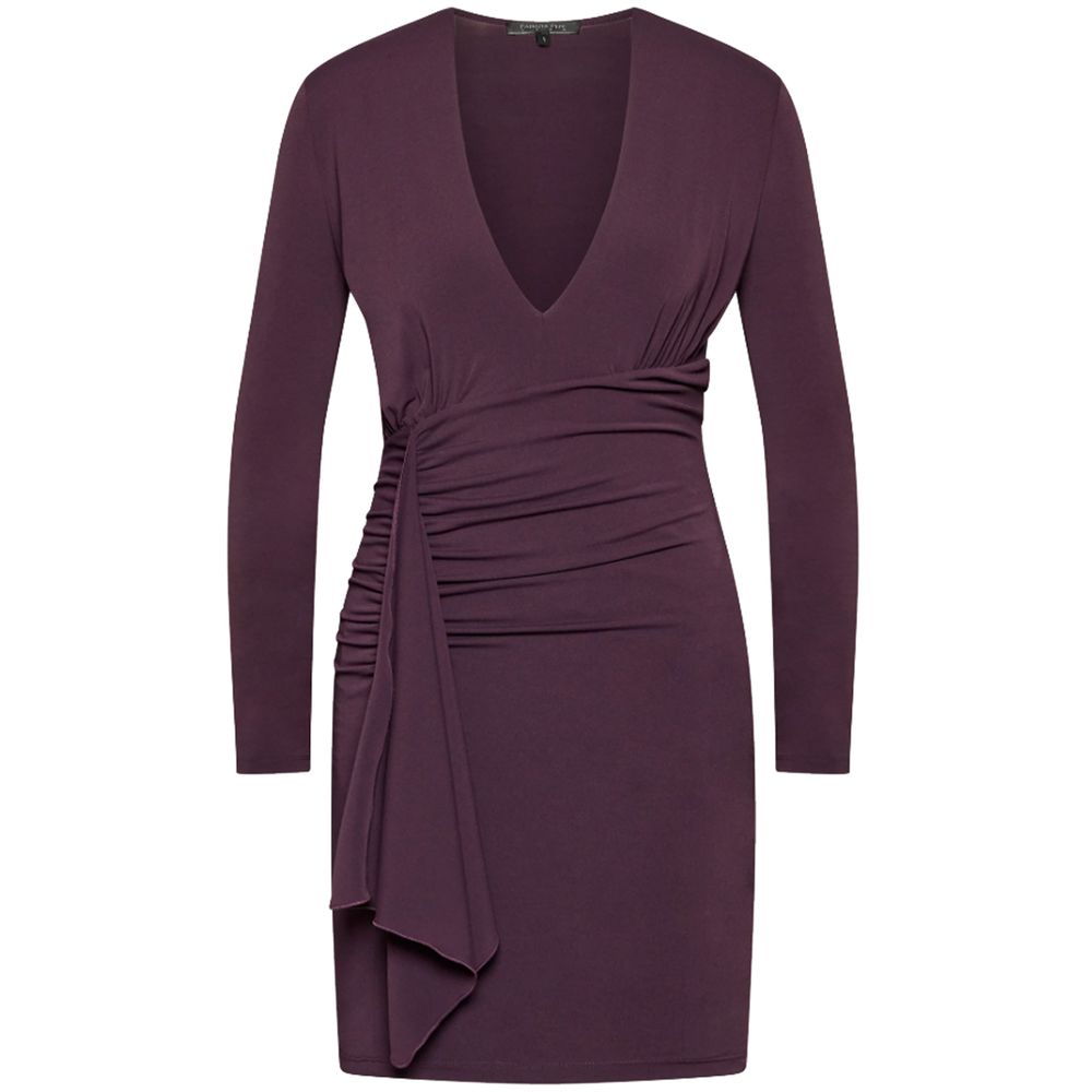 Elegant Purple V-Neck Cocktail Dress