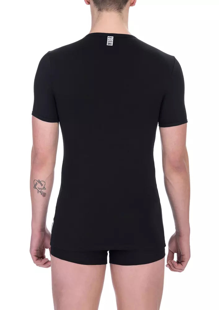 Sleek Crew Neck Dual-Pack T-Shirts in Black