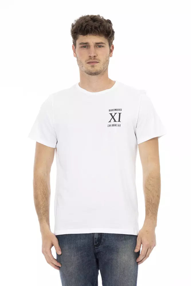 Elegant White Front Print T-Shirt