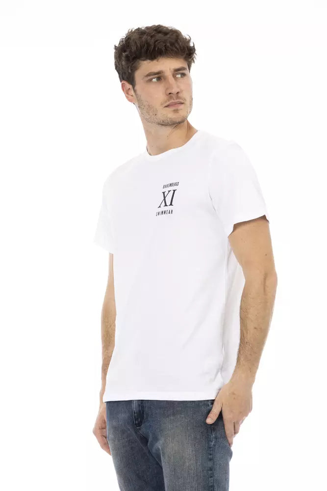 Elegant White Front Print T-Shirt