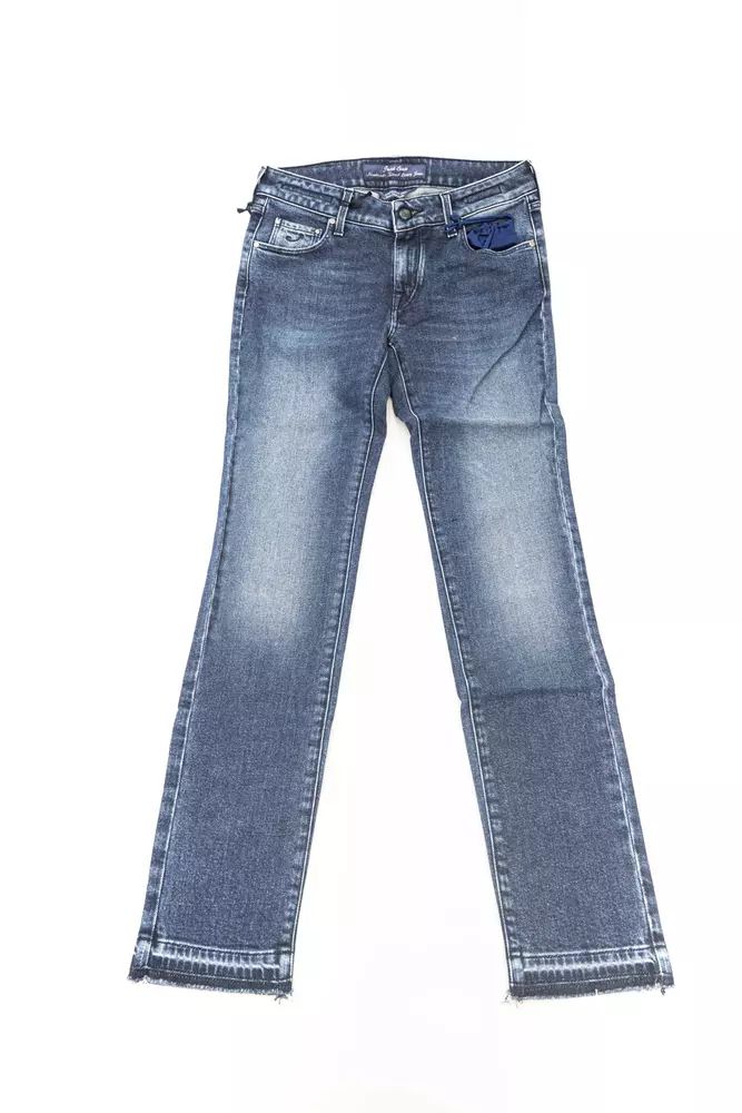 Chic Slim-Fit Embroidered Jeans with Fringed Hem