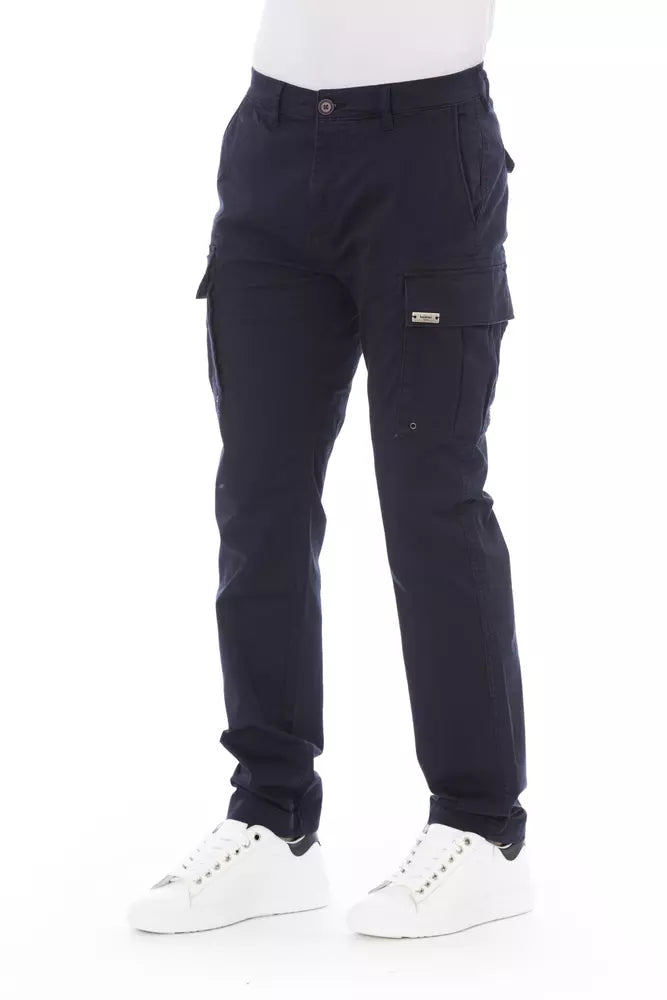 Chic Blue Cargo Trousers for Men