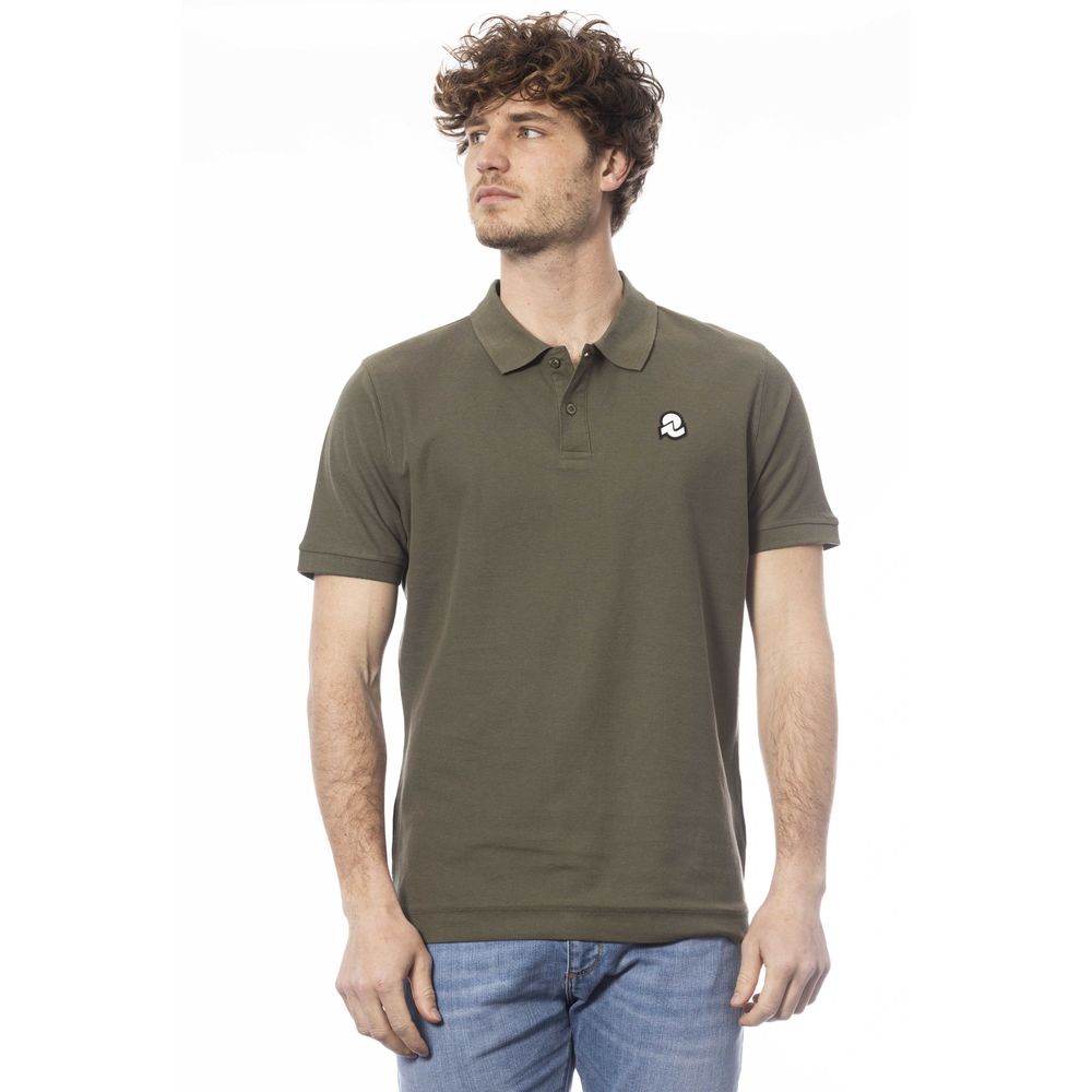 Chic Green Cotton Polo with Chest Logo