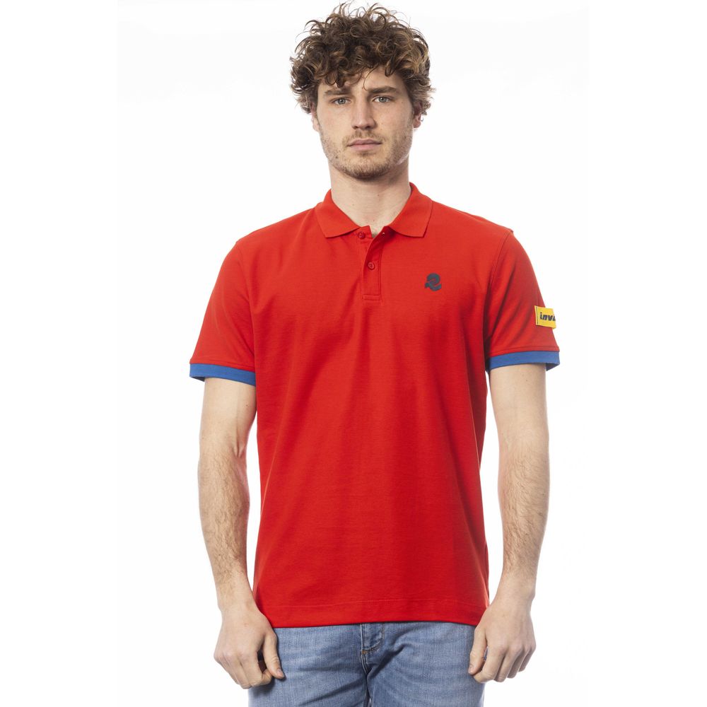 Chic Red Cotton Polo with Chest Logo