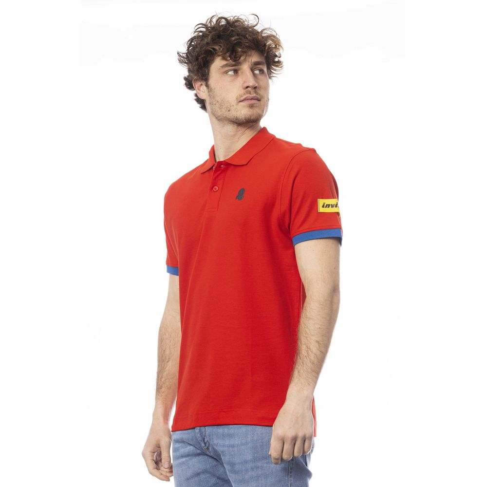 Chic Red Cotton Polo with Chest Logo