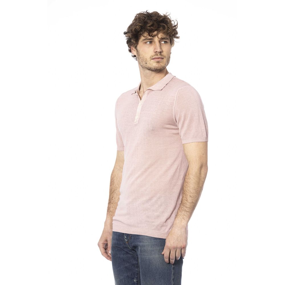 Elegant Pink Cotton Polo Shirt