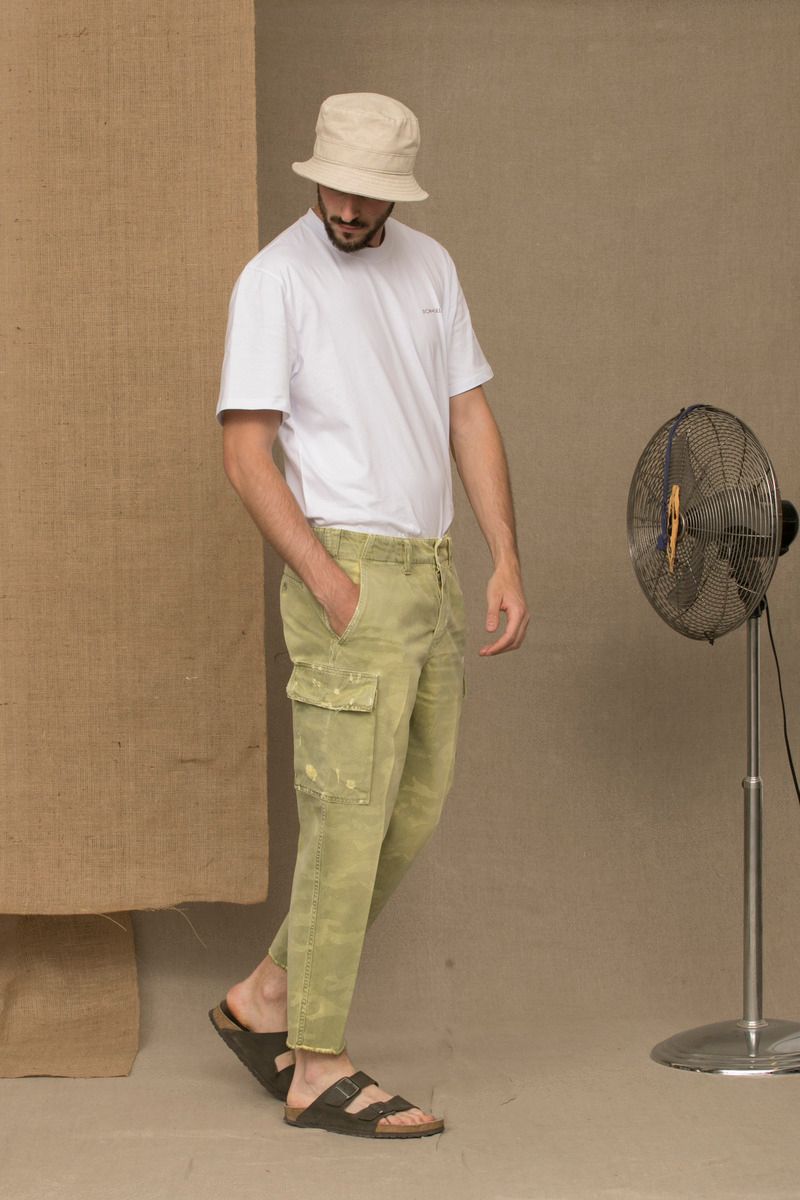 Military Green Mid-Waist Designer Jeans