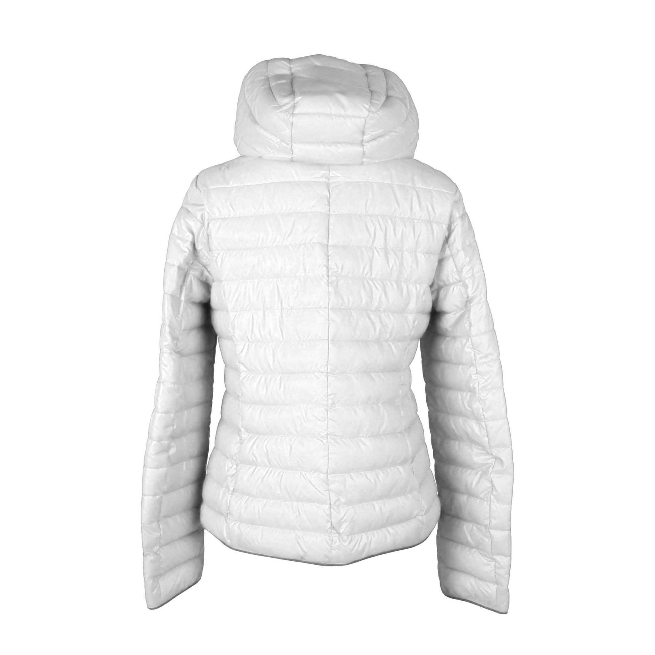 Chic Winter White Hooded Down Jacket