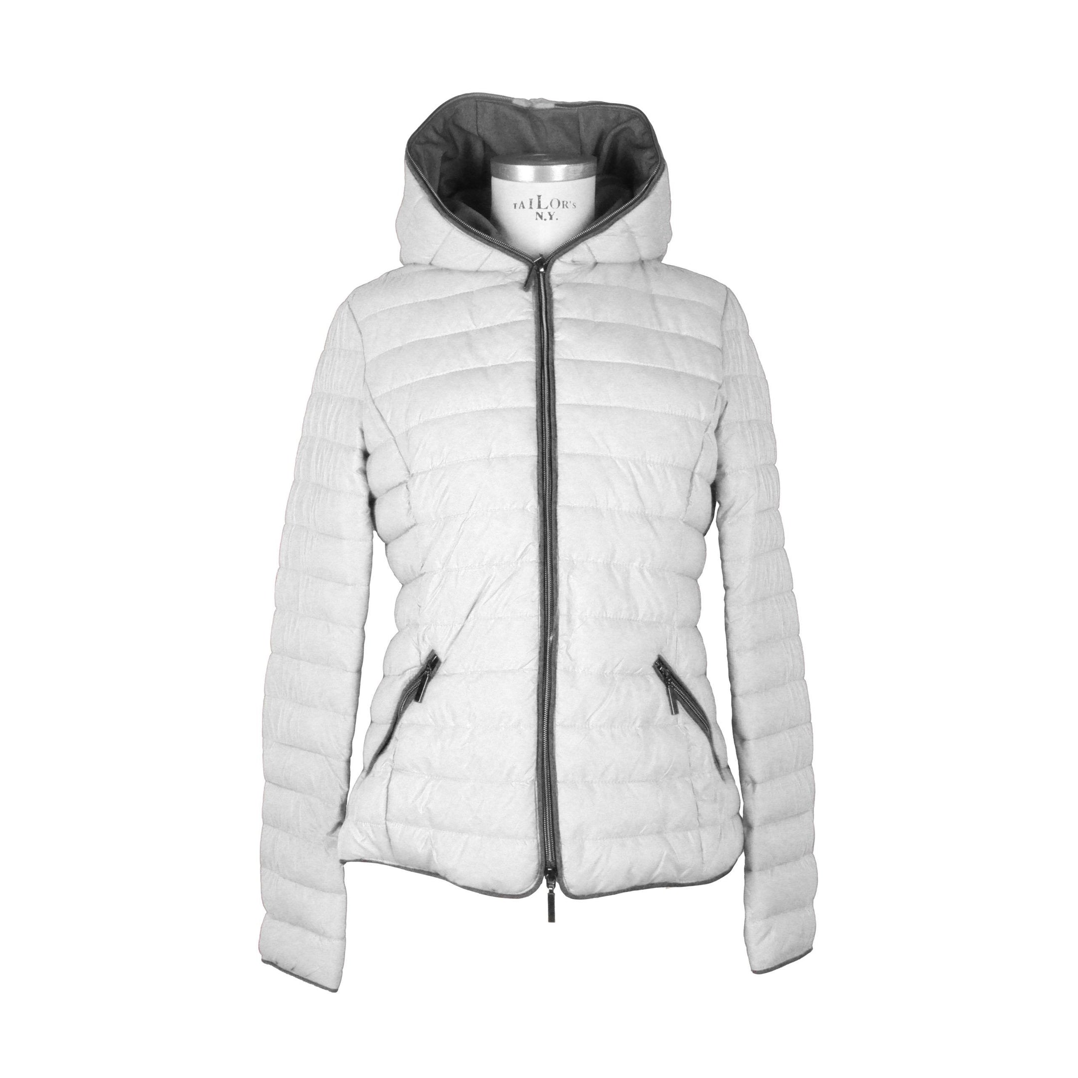 Chic Winter White Hooded Down Jacket