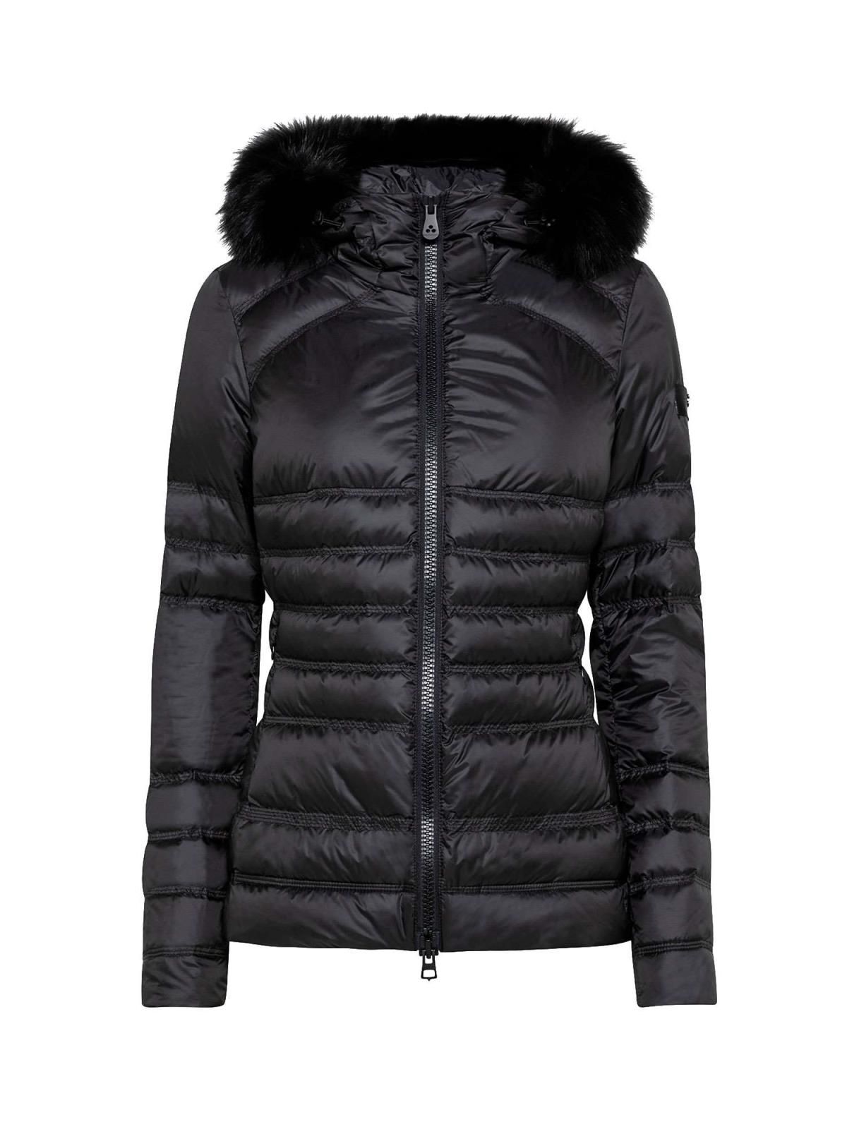 Chic Black Fur-Trimmed Winter Jacket