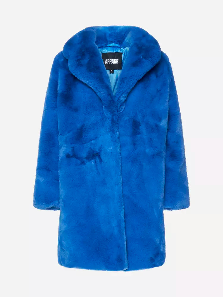 Chic Sapphire Eco-Fur Jacket – Unparalleled Warmth