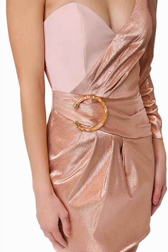 Glamorous One-Shoulder Lurex Dress by Elisabetta Franchi