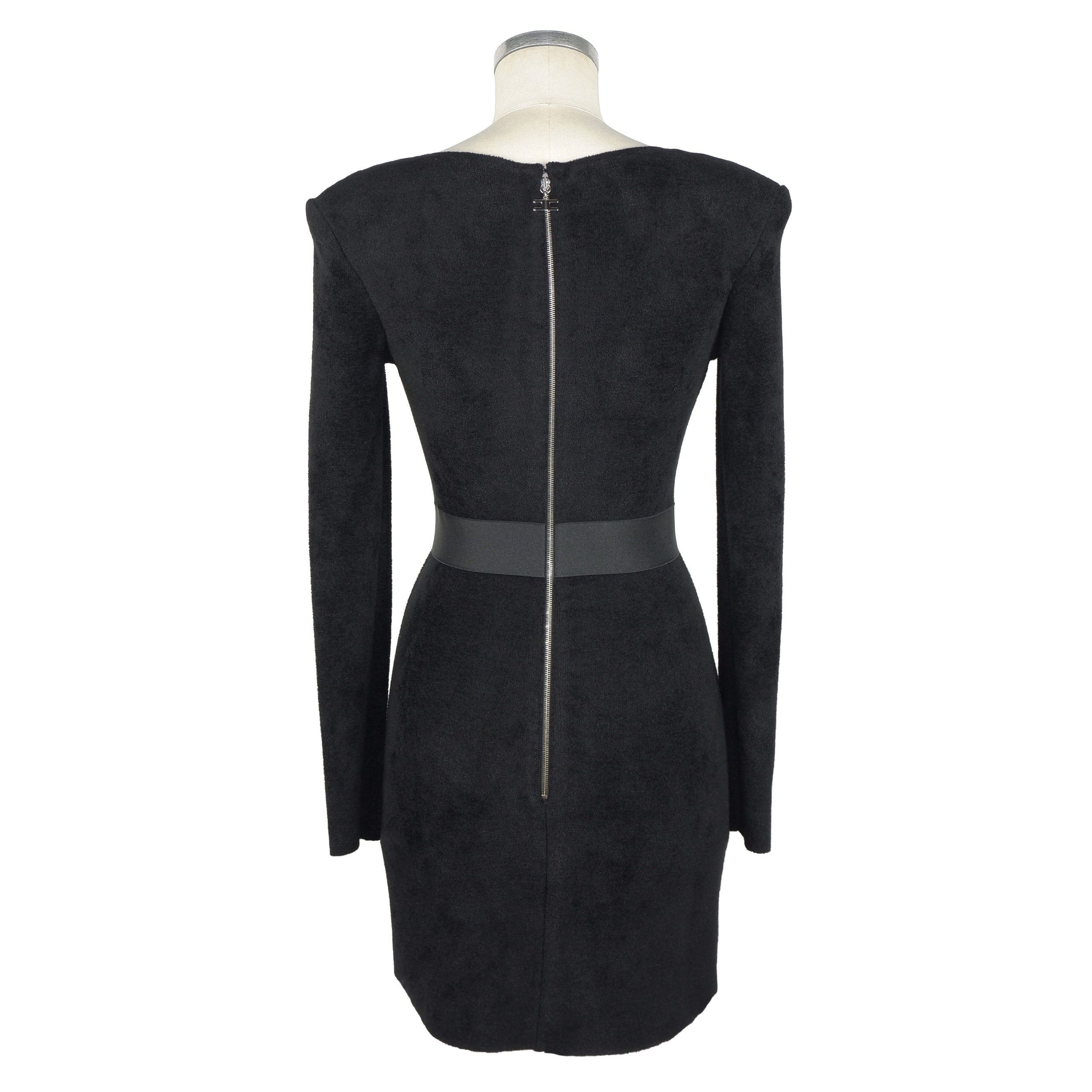 Elegant Wool-Blend Black Dress