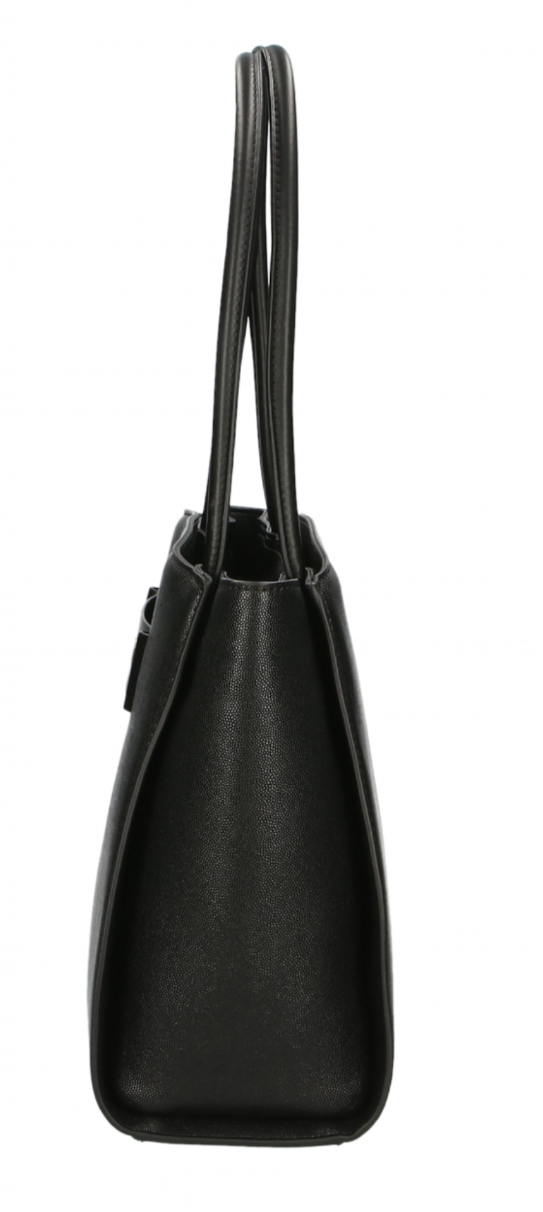 Sleek Black Three-Compartment Tote Bag