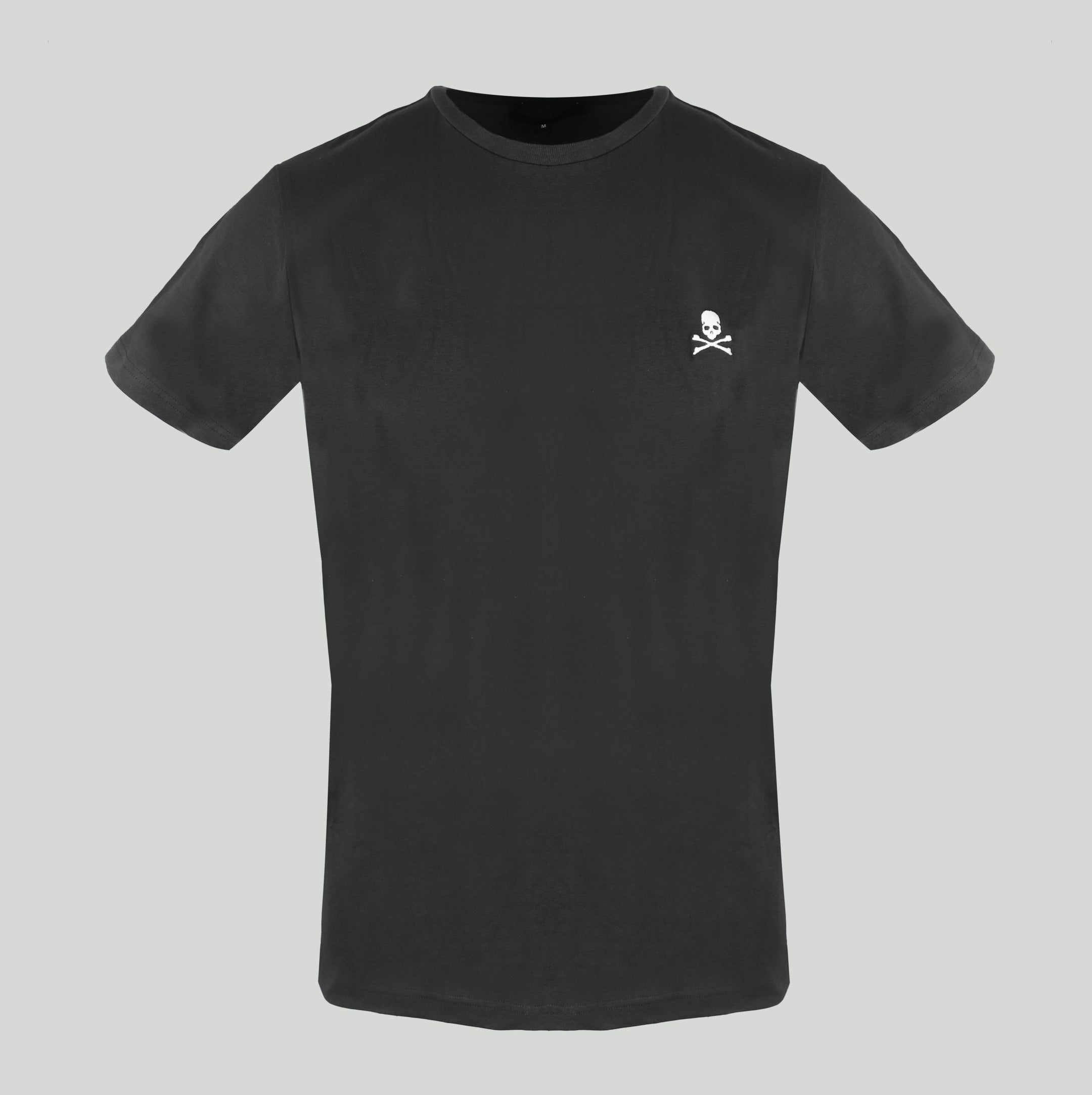 Elite Black Cotton T-Shirt with Signature Embroidery