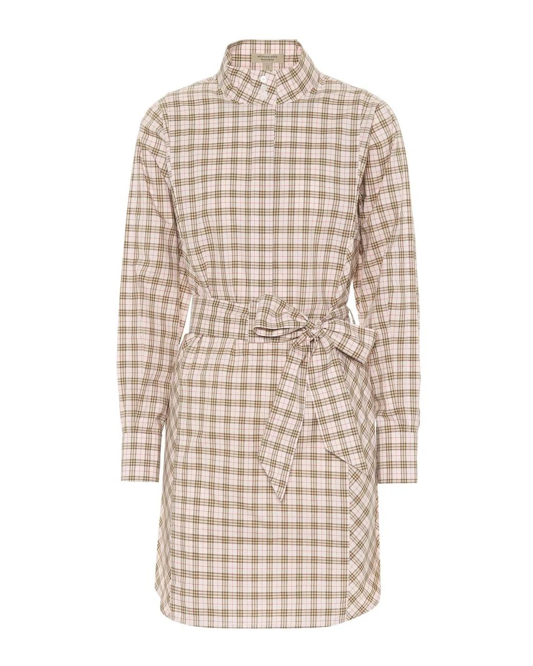 Iconic Check Cotton Shirt Dress in Sweet Pink