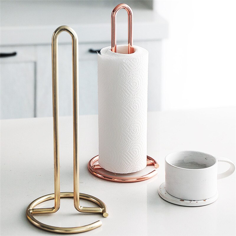Buy Kitchen Vertical Roll Paper Rack Punch-free Storage Towel Holder Home Table Accessories Stainless Steel Tissue Paper Hanger by Faz
