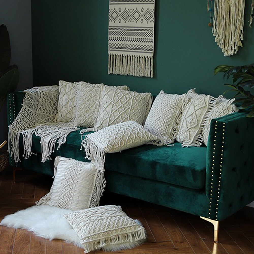 Buy Macrame Hand-woven Thread Pillow Covers by Faz