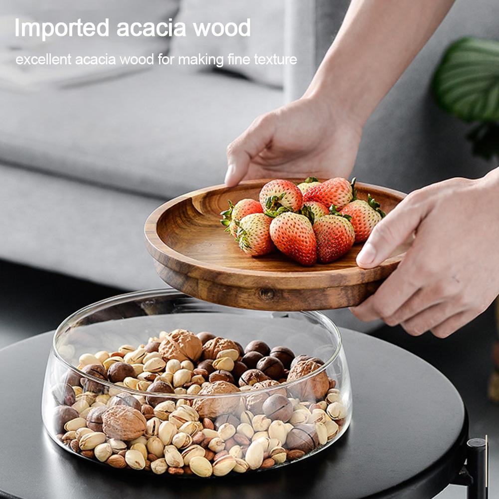 Buy Double Layer Snack Storage with Wooden Lid by Faz
