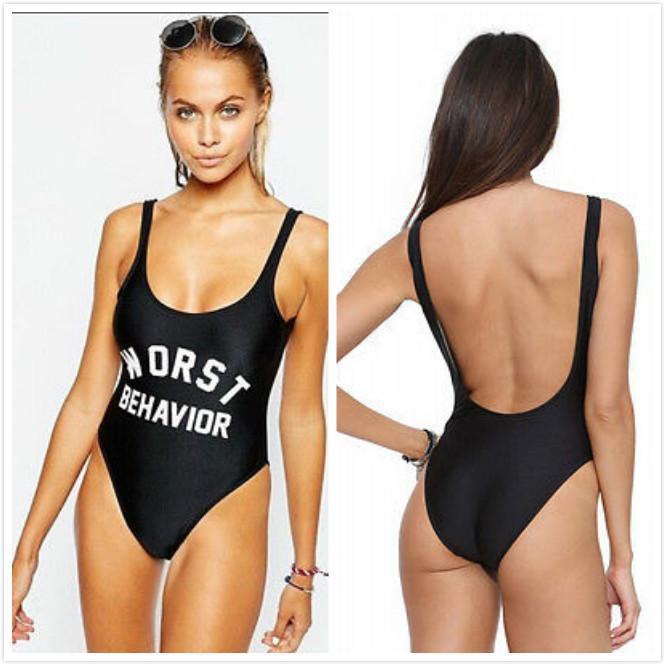 Buy "Worst Behavior" One Piece Swim Suit by White Market