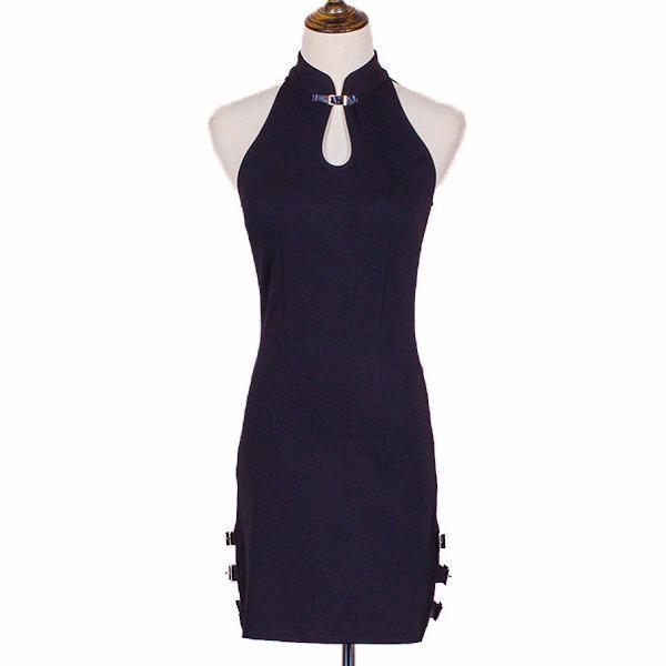Buy Black Buckled Mini Dress by White Market