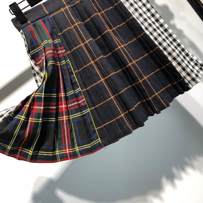 Buy Deconstructed High Waist Multi Plaid Skirt by White Market