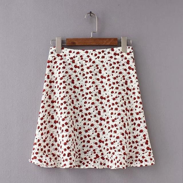 Buy Ruffled High Waisted Printed Skirt by White Market