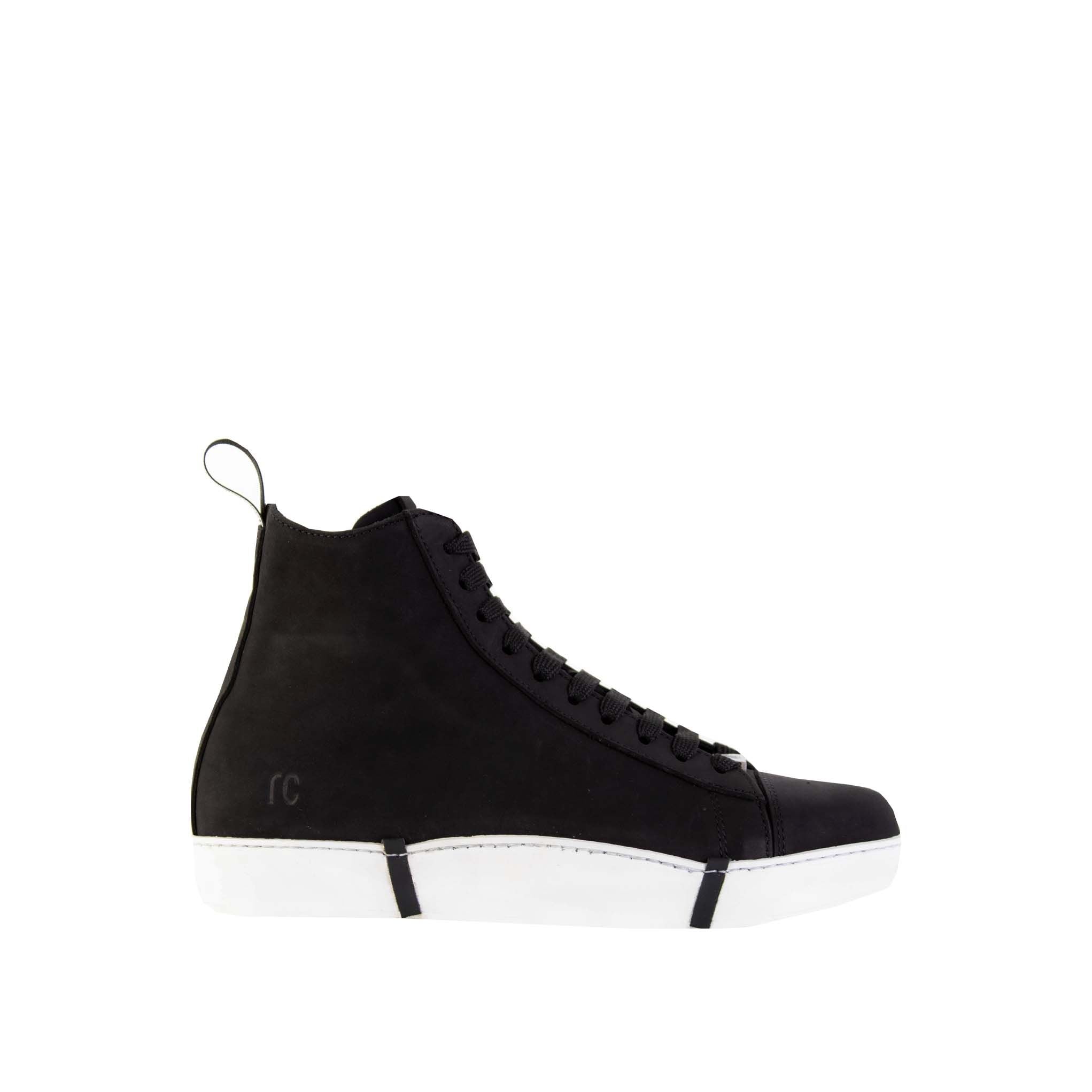 Elevated Chic Suede High Sneakers in Black and White