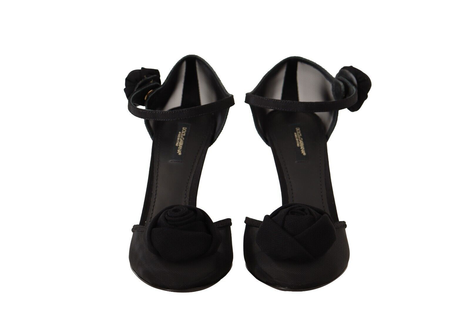 Elegant Black Mesh Heels Pumps