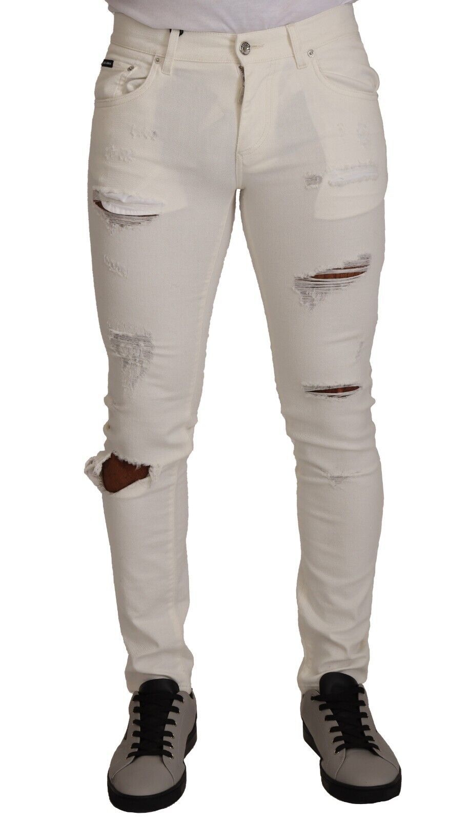 Elegant White Skinny Denim Jeans