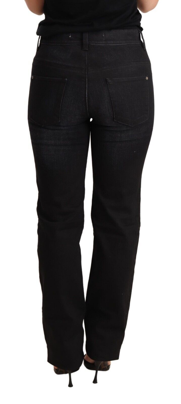 Chic Black Washed Straight Cut Jeans