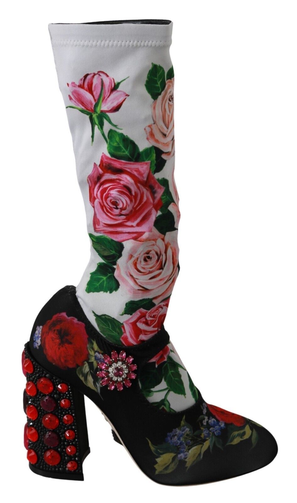 Floral Embellished Socks Boots